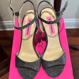 Betsey Johnson Glittery Black Heels